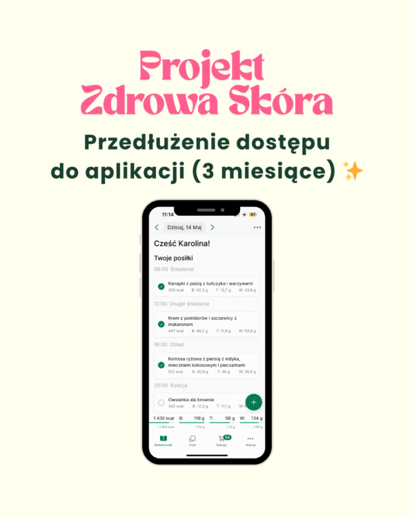 Dostęp do aplikacji z jadłospisem – 90 dni